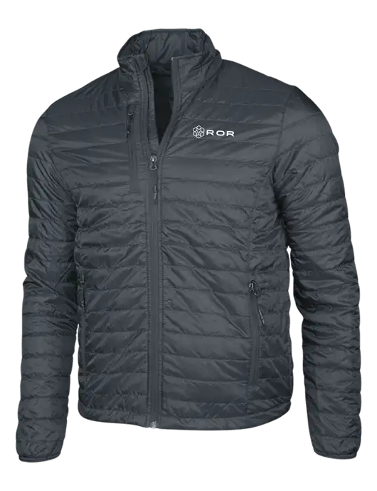 Dark Grey Puffy Packable Jacket w/ROR Logo