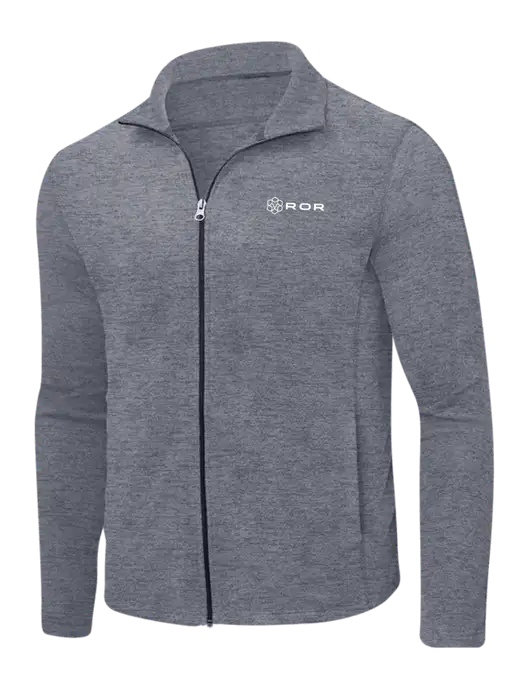 Light Navy Heather Microfleece Full-Zip Jacket w/ROR Logo