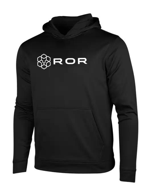 Black Fleece Sport-Wick Hooded Pullover w/ROR Logo