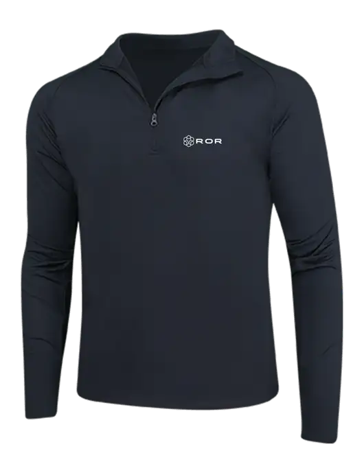 Black Sport Wick Stretch 1/4 Zip Pullover w/ROR Logo