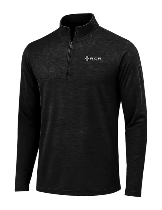Black Triad Solid Posicharge Tri-Blend Wicking 1/4 Zip Pullover w/ROR Logo