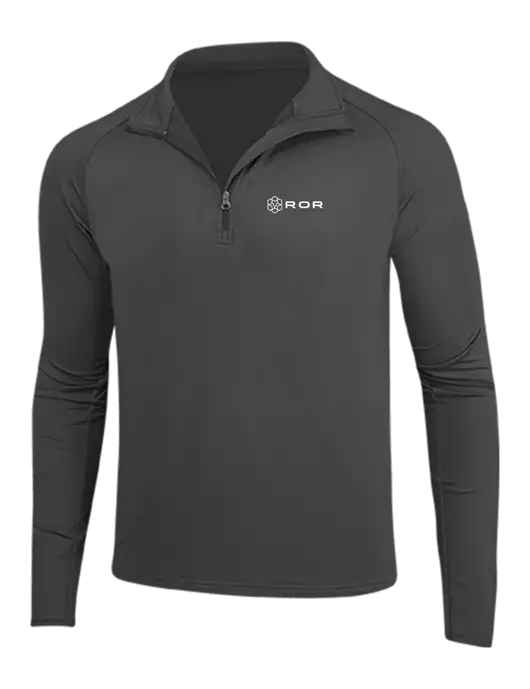 Charcoal Grey Sport Wick Stretch 1/4 Zip Pullover w/ROR Logo