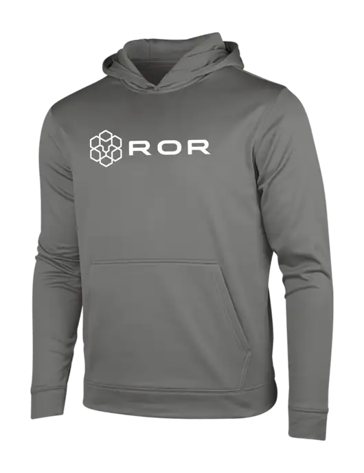 Dark Smoke Grey Sport-Wick Fleece Hooded Pullover w/ROR Logo