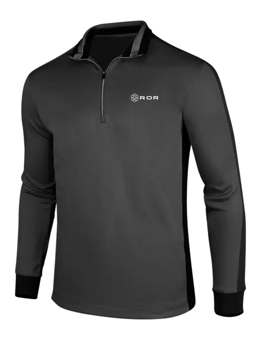 NIKE Anthracite Heather/Black Dry-Fit 1/2 Zip Cover-Up w/ROR Logo