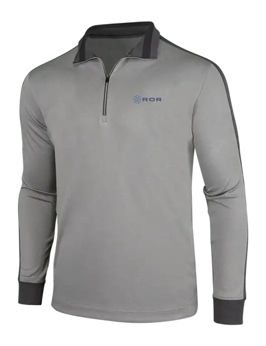 NIKE Athletic Grey/Heather Dark Grey Dry-Fit 1/2 Zip Cover-Up w/ROR Logo