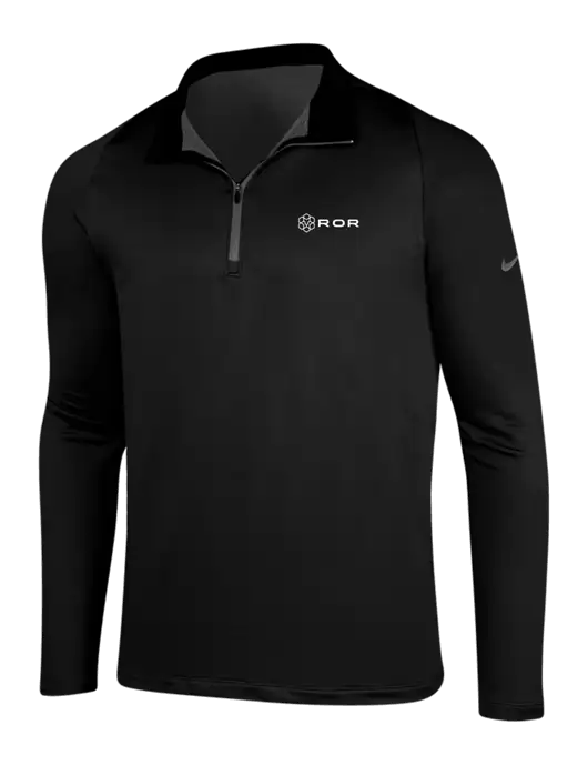 NIKE Black/Dark Grey Dry-Fit Stretch 1/2 Zip Cover-Up w/ROR Logo