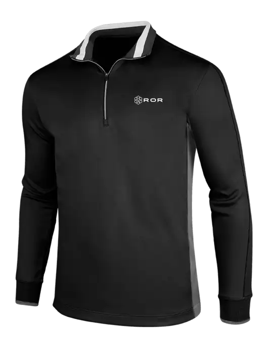 NIKE Black/Dark Grey/White Dry-Fit 1/2 Zip Cover-Up w/ROR Logo