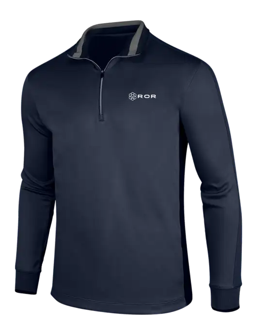 NIKE Midnight Navy Heather/Midnight Navy Dry-Fit 1/2 Zip Cover-Up w/ROR Logo