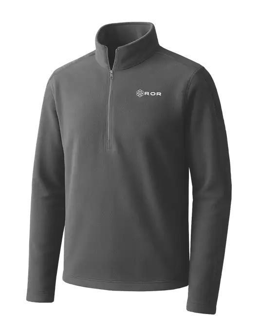 Medium Grey Microfleece 1/2 Zip Pullover w/ROR Logo
