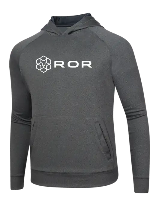 Tech Graphite Heather Fleece Hooded Sweatshirt w/ROR Logo