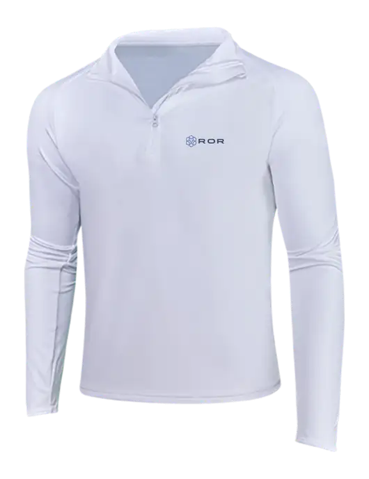White Sport Wick Stretch 1/4 Zip Pullover w/ROR Logo