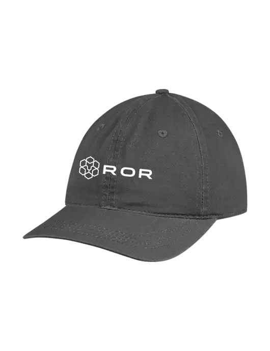 Garment Washed Unstructured Twill Charcoal Cap w/ROR Logo