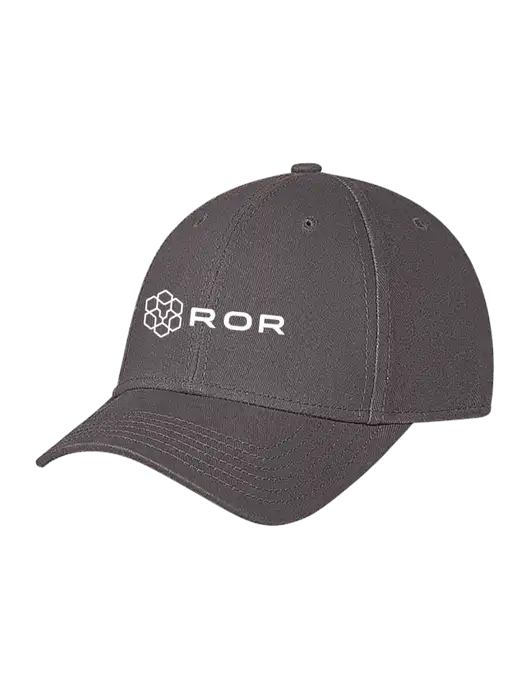 Medium Dark Grey Structured Soft Snap Closure Hook & Loop Cap w/ROR Logo