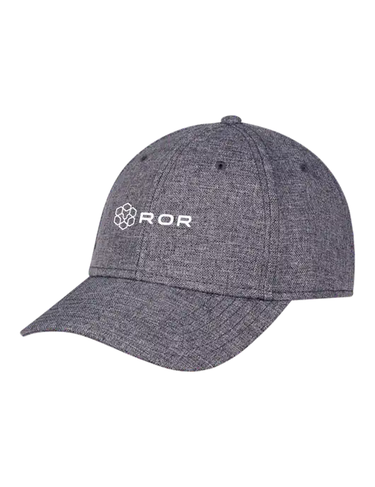 Heather Charcoal Structured Linen Look Cap Hook & Loop w/ROR Logo