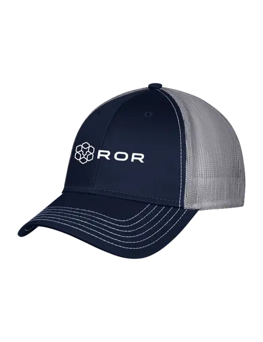 Navy & Grey Mesh Trucker Cap Snap Back w/ROR Logo