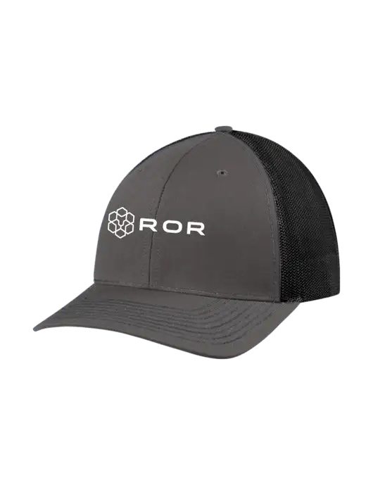 Richardson Adjustable Snapback Original 112 Trucker Cap Dark Grey w/Black Mesh w/ROR Logo