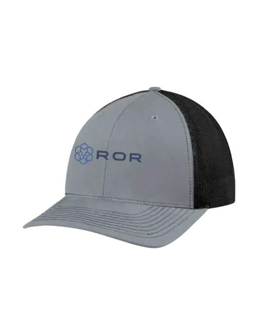 Richardson Adjustable Snapback Original 112 Trucker Cap Heather Grey w/Black Mesh w/ROR Logo
