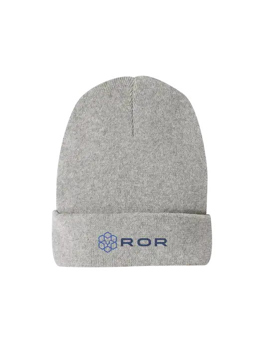 Recycled Light Heather Grey Beanie w/ROR Logo