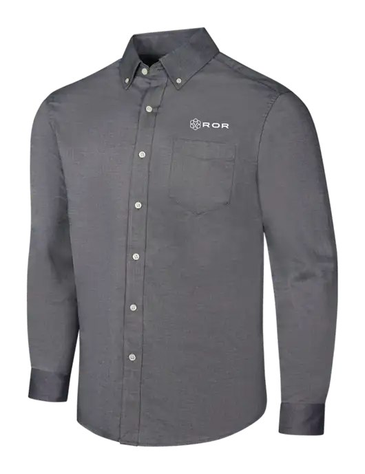 Dark Grey SuperPro Oxford Shirt w/ROR Logo