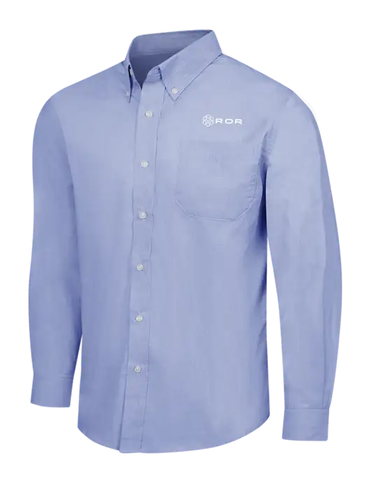 Light Slate Blue Crosshatch Easy Care Shirt w/ROR Logo