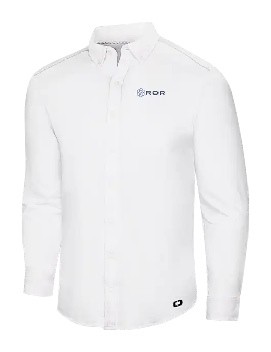 OGIO Bright White Modern Code Stretch Button-Up Shirt w/ROR Logo