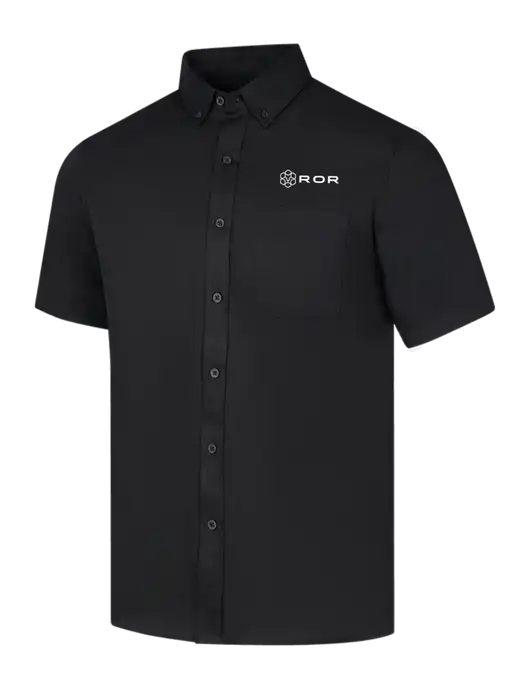 Short Sleeve Deep Black Superpro React Twill Shirt w/ROR Logo