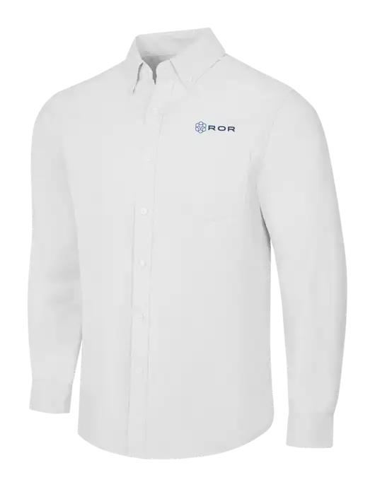 White SuperPro Oxford Shirt w/ROR Logo