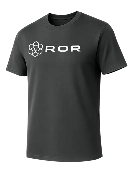 Allmade Charcoal Grey Organic Cotton Tee w/ROR Logo