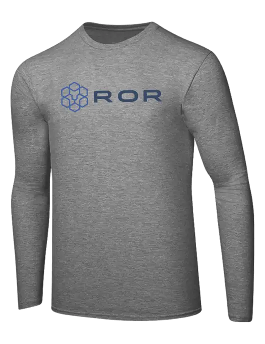 Ring Spun Light Heather Grey 4.5 oz Long Sleeve T-Shirt w/ROR Logo