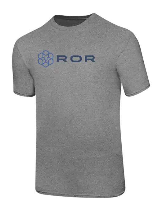 Ring Spun Light Heather Grey 4.5 oz T-Shirt w/ROR Logo