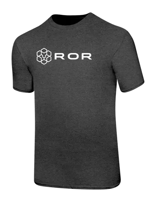 Ring Spun Dark Heather Grey 4.5 oz T-Shirt w/ROR Logo