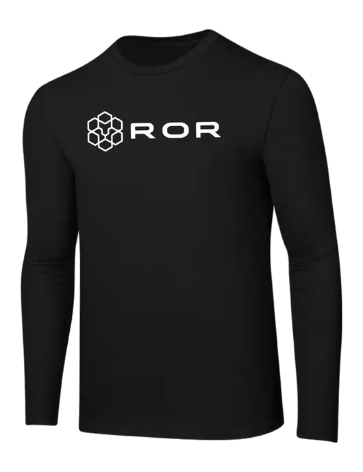 Ring Spun Jet Black 4.5 oz Long Sleeve T-Shirt w/ROR Logo