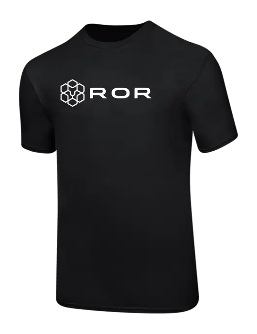Ring Spun Jet Black 4.5 oz T-Shirt w/ROR Logo