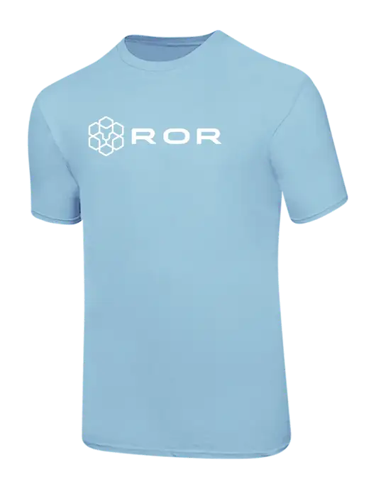Ring Spun Light Blue 4.5 oz T-Shirt w/ROR Logo
