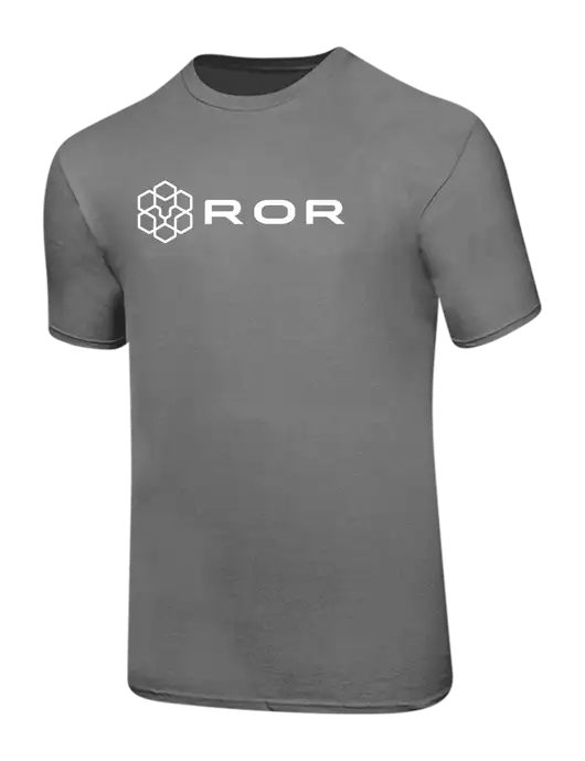Ring Spun Medium Grey 4.5 oz T-Shirt w/ROR Logo