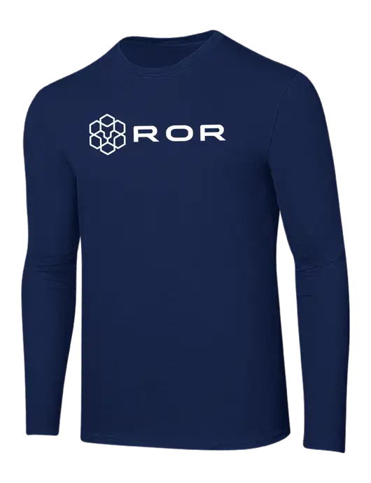 Ring Spun Navy 4.5 oz Long Sleeve T-Shirt w/ROR Logo