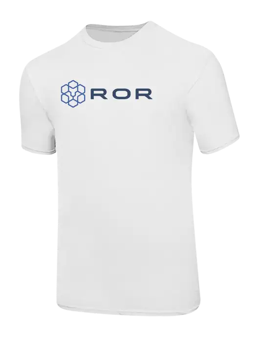 Ring Spun White 4.5 oz T-Shirt w/ROR Logo