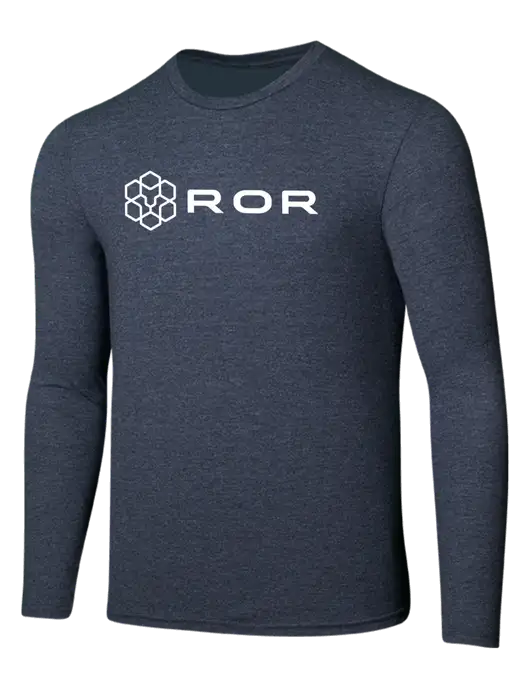 Seriously Soft Heathered Navy Long Sleeve T-Shirt w/ROR Logo