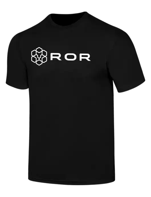 Simply Soft Black 4.5oz  Poly/Combed Ring Spun Cotton T-Shirt w/ROR Logo