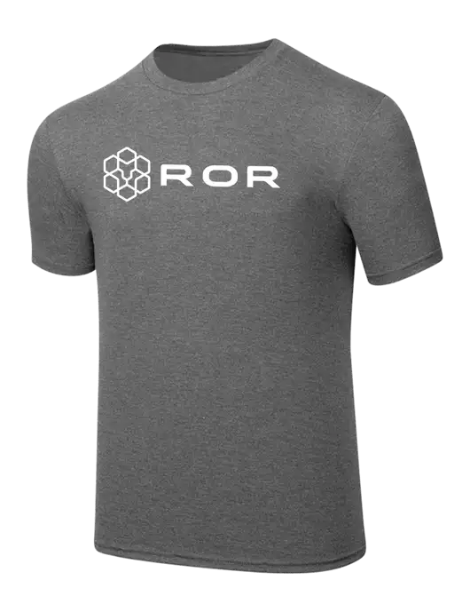 Simply Soft Heathered Medium Grey 4.5oz  Poly/Combed Ring Spun Cotton T-Shirt w/ROR Logo