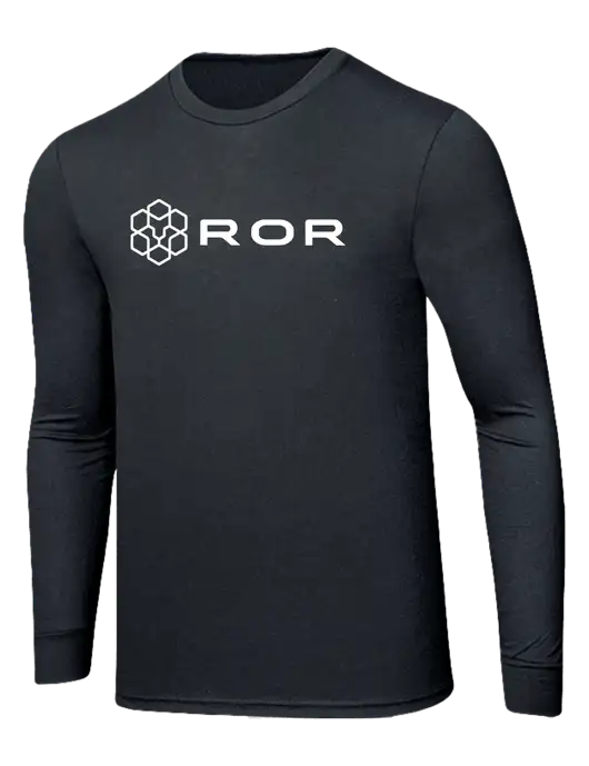 Simply Soft Long Sleeve Black Frost 4.5 oz, Poly/Combed Ring Spun Cotton T-Shirt w/ROR Logo