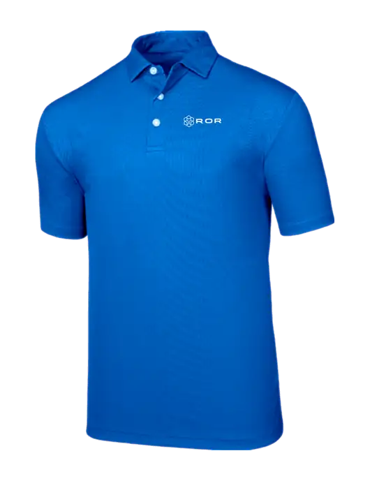 Callaway Birdseye Dark Carolina Blue Polo w/ROR Logo