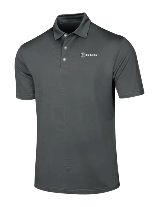 Callaway Black Fine Line Stripe Polo w/ROR Logo