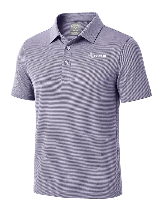 Callaway Navy Fine Line Stripe Polo w/ROR Logo