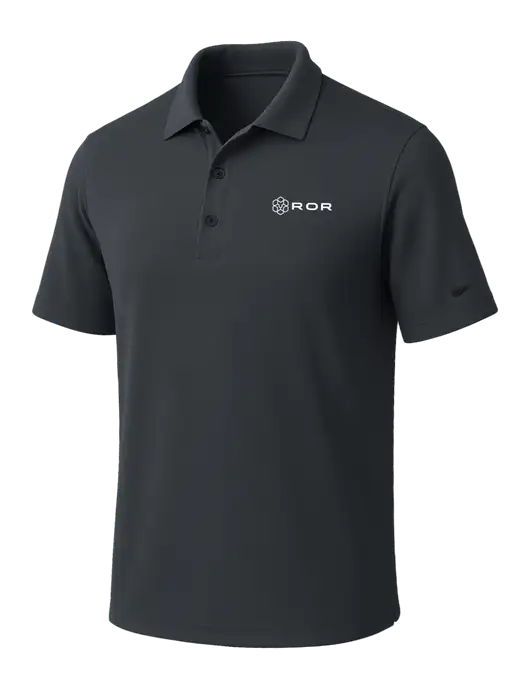 NIKE Dark Grey Dri-Fit Micro Pique Polo w/ROR Logo