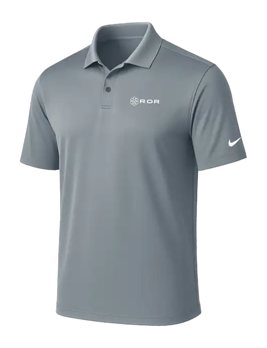 NIKE Medium Grey Victory Solid Polo w/ROR Logo