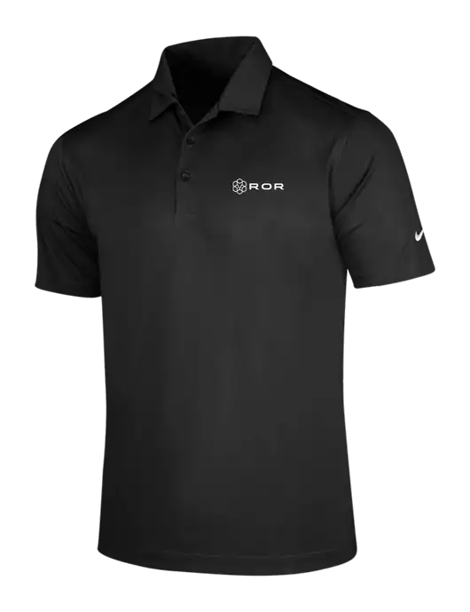 NIKE Black Dri-Fit Vertical Mesh Polo w/ROR Logo