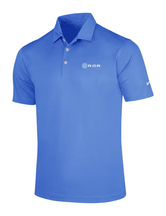 NIKE Light Royal Blue Dri-Fit Vertical Mesh Polo w/ROR Logo