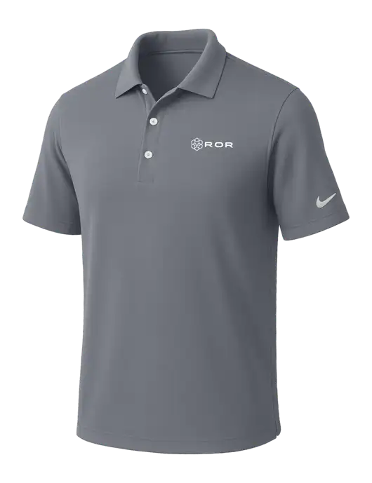 NIKE Medium Grey Dri-Fit Micro Pique Polo w/ROR Logo