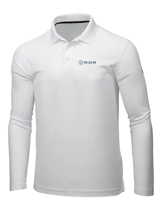 OGIO Bright White Caliber 2.0 Long Sleeve Polo w/ROR Logo